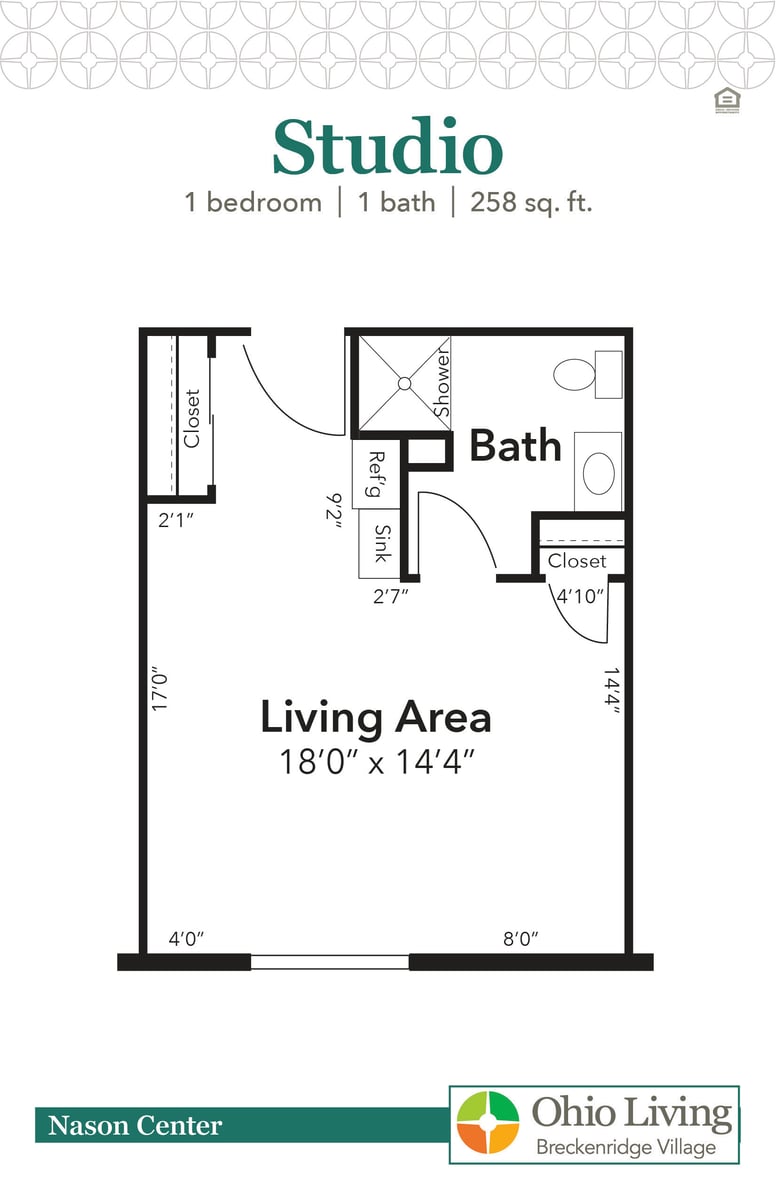 OLBV Assisted Living Floor Plan Studio