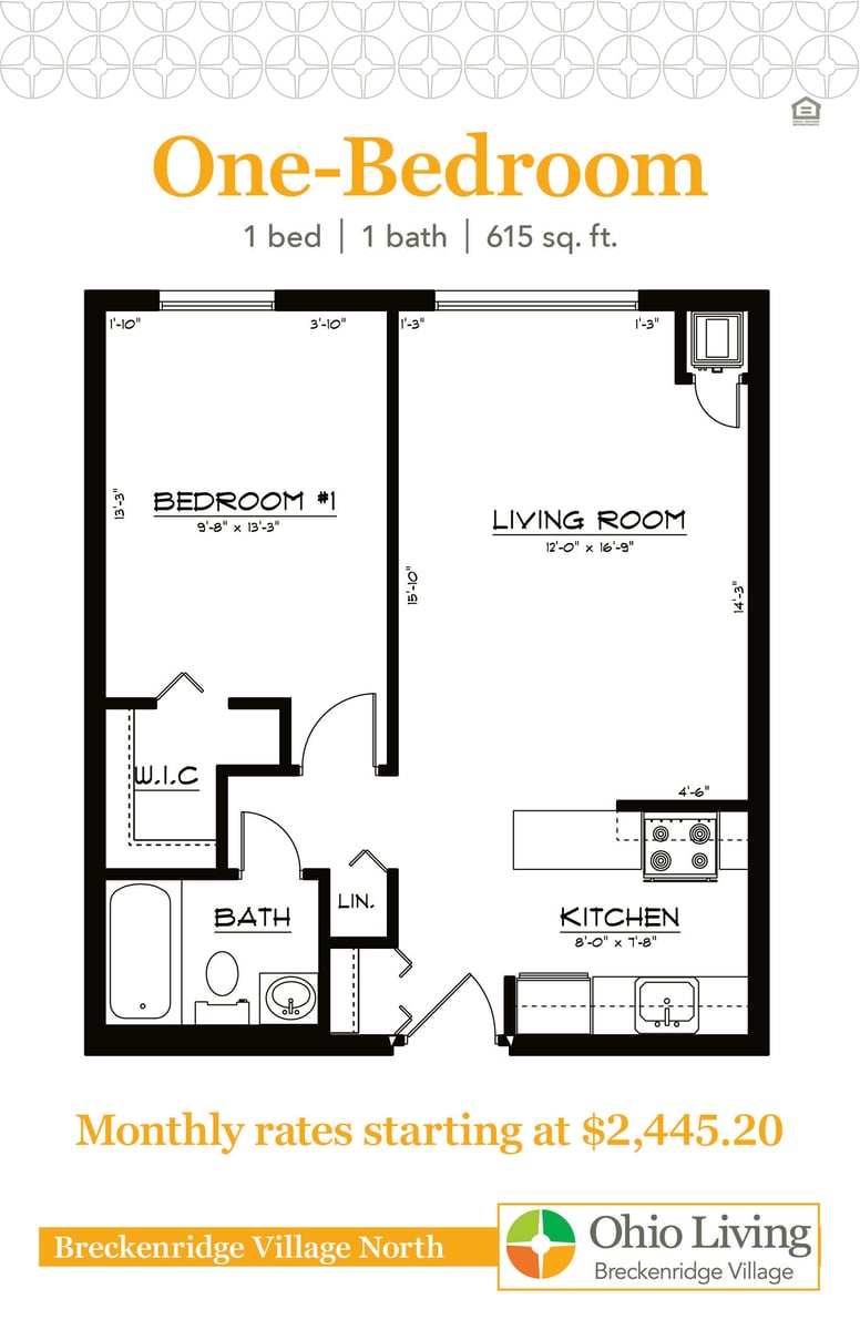 OLBV North Apartments Floor Plans with Prices - One-Bedroom