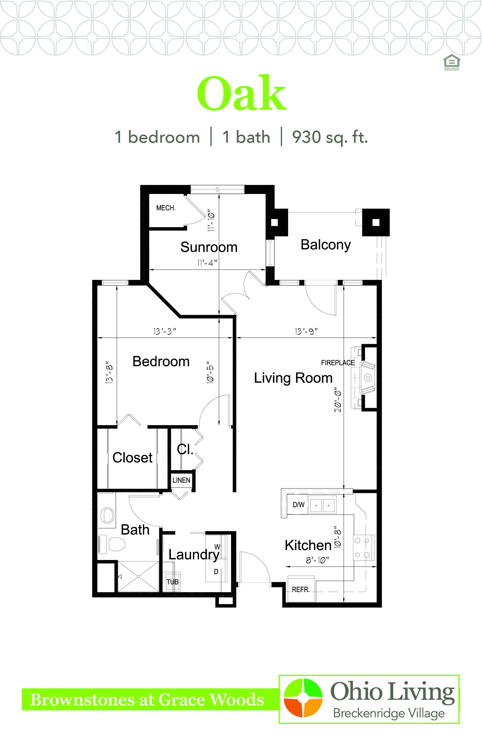 OLBV Brownstones at Grace Woods Floor Plan Oak
