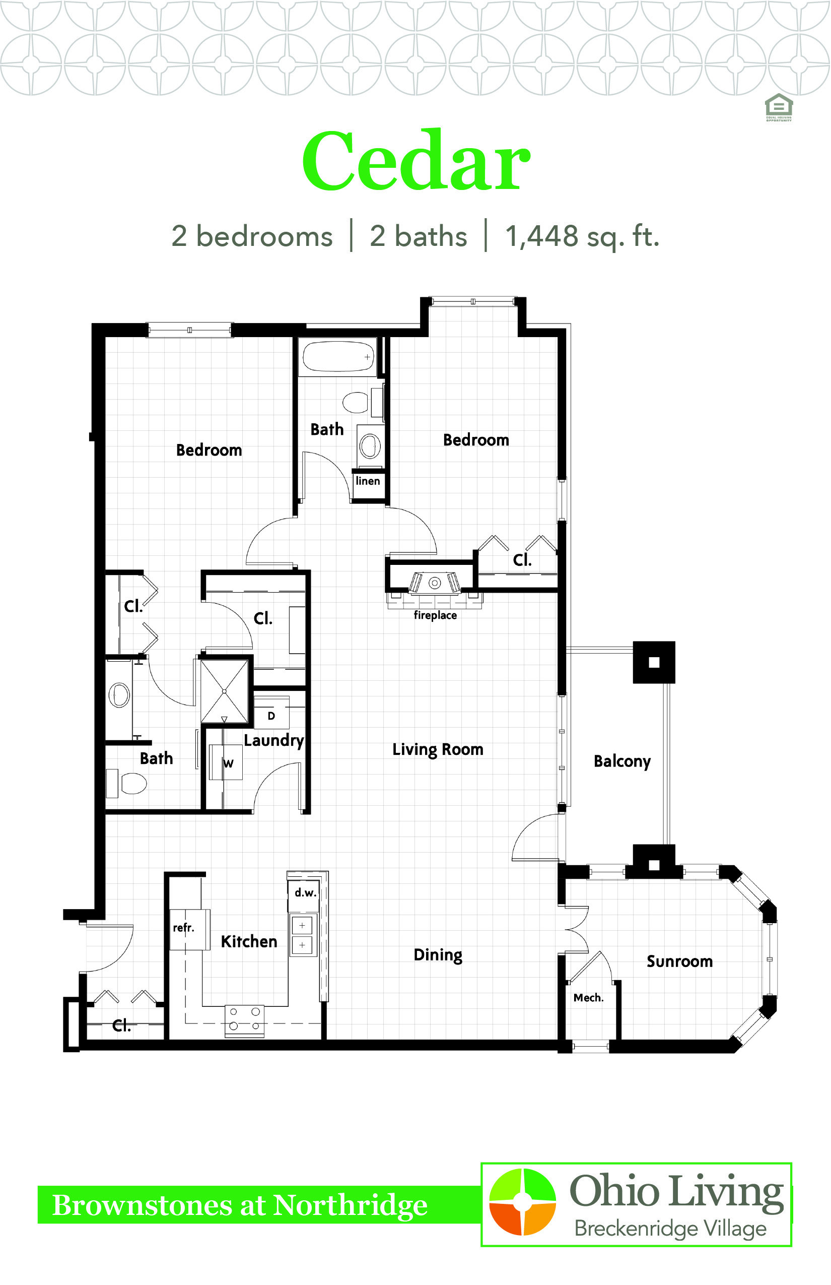 OLBV Brownstones at Northridge Floor Plan Cedar-1