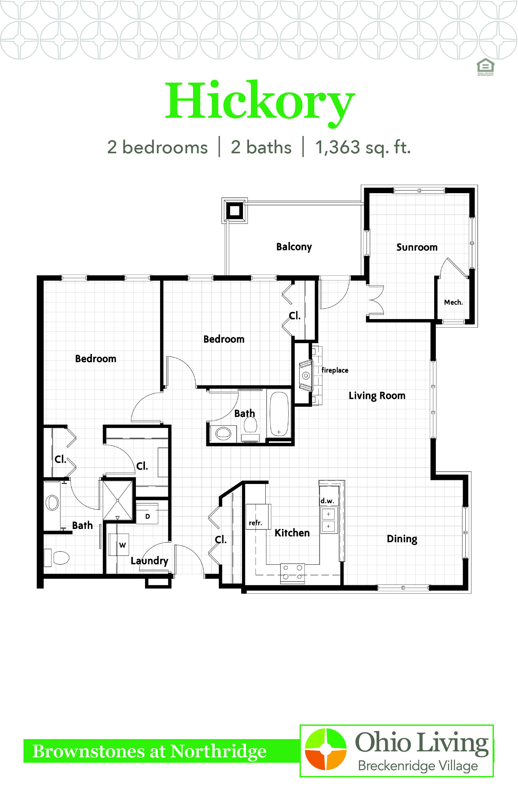 OLBV Brownstones at Northridge Floor Plan Hickory-1