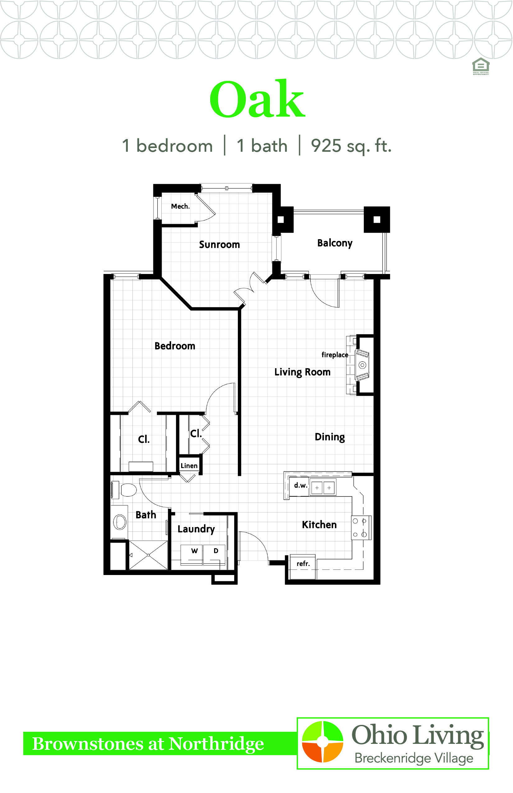 OLBV Brownstones at Northridge Floor Plan Oak-1