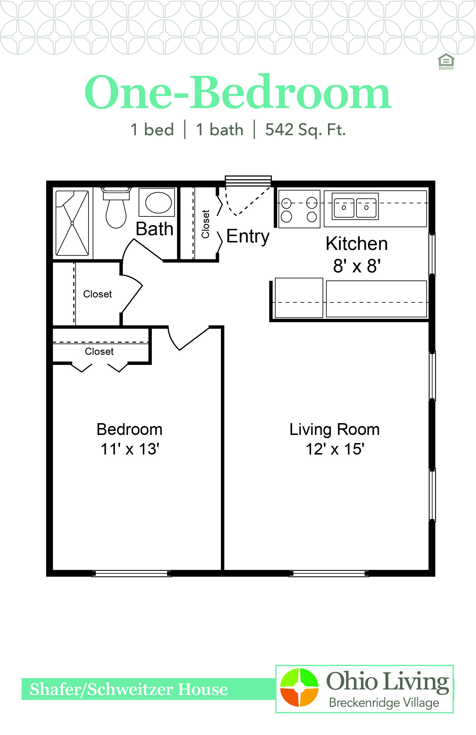 OLBV Shafer Schweitzer House Floor Plan 1BR