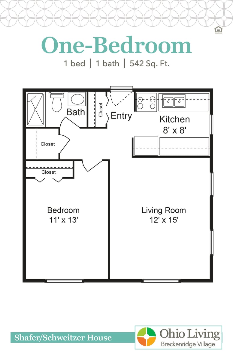 OLBV Shafer Schweitzer House Floor Plan 1BR