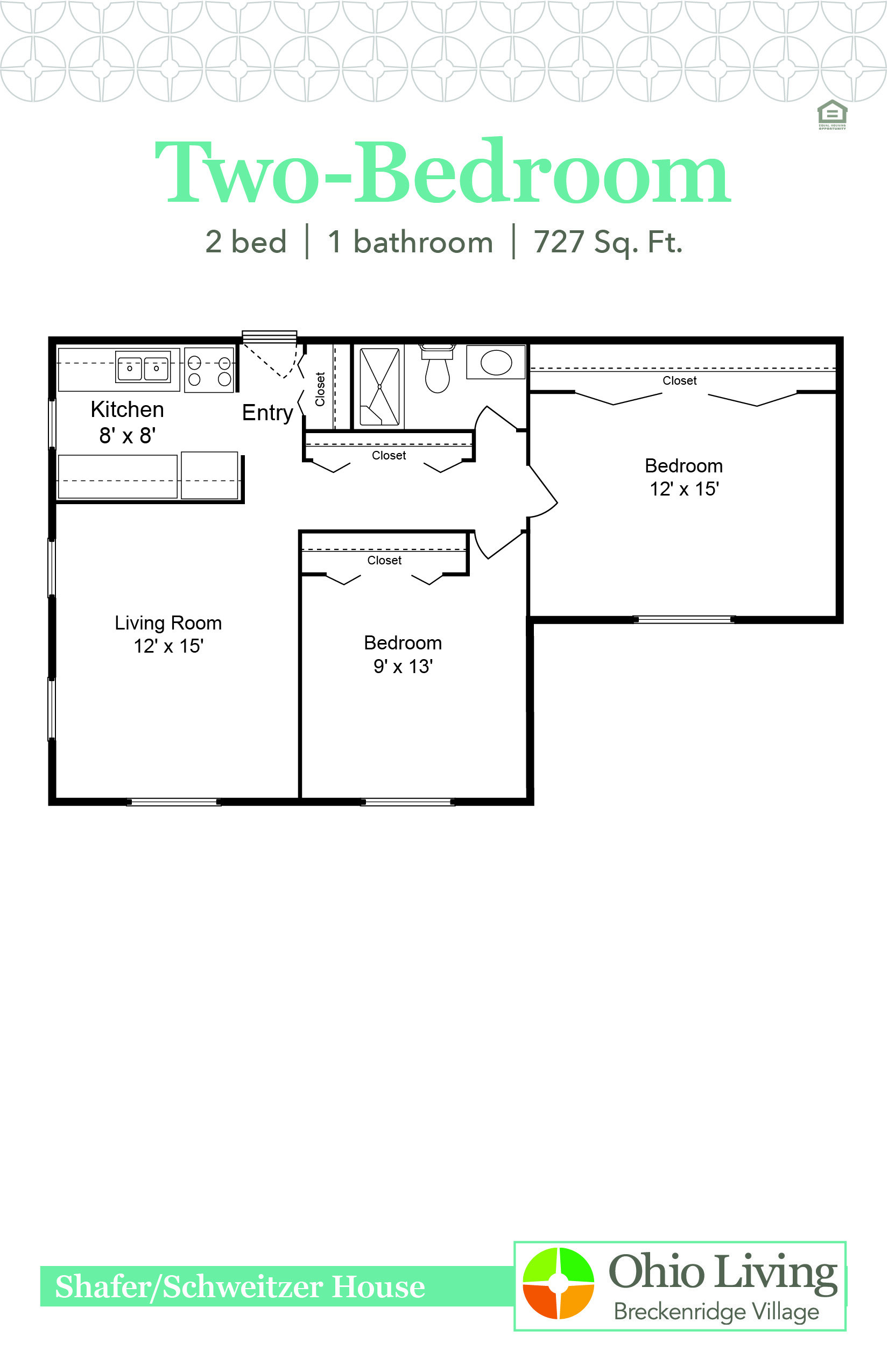 OLBV Shafer Schweitzer House Floor Plan 2BR