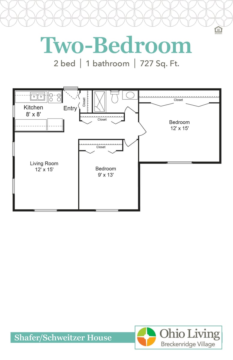 OLBV Shafer Schweitzer House Floor Plan 2BR