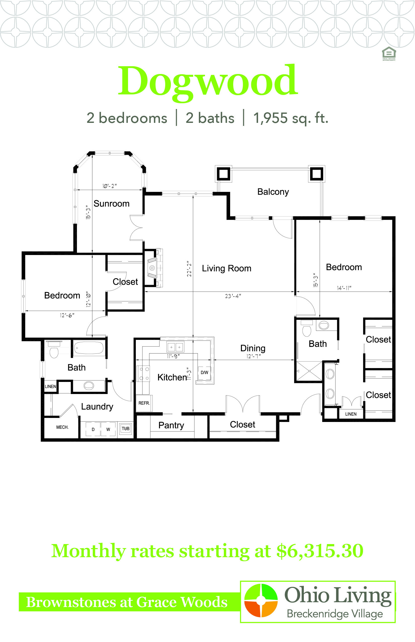 OLBV Brownstones at Grace Woods Floor Plans with Price Dogwood