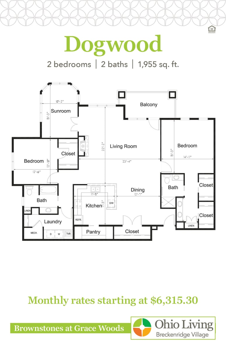 OLBV Brownstones at Grace Woods Floor Plans with Price Dogwood