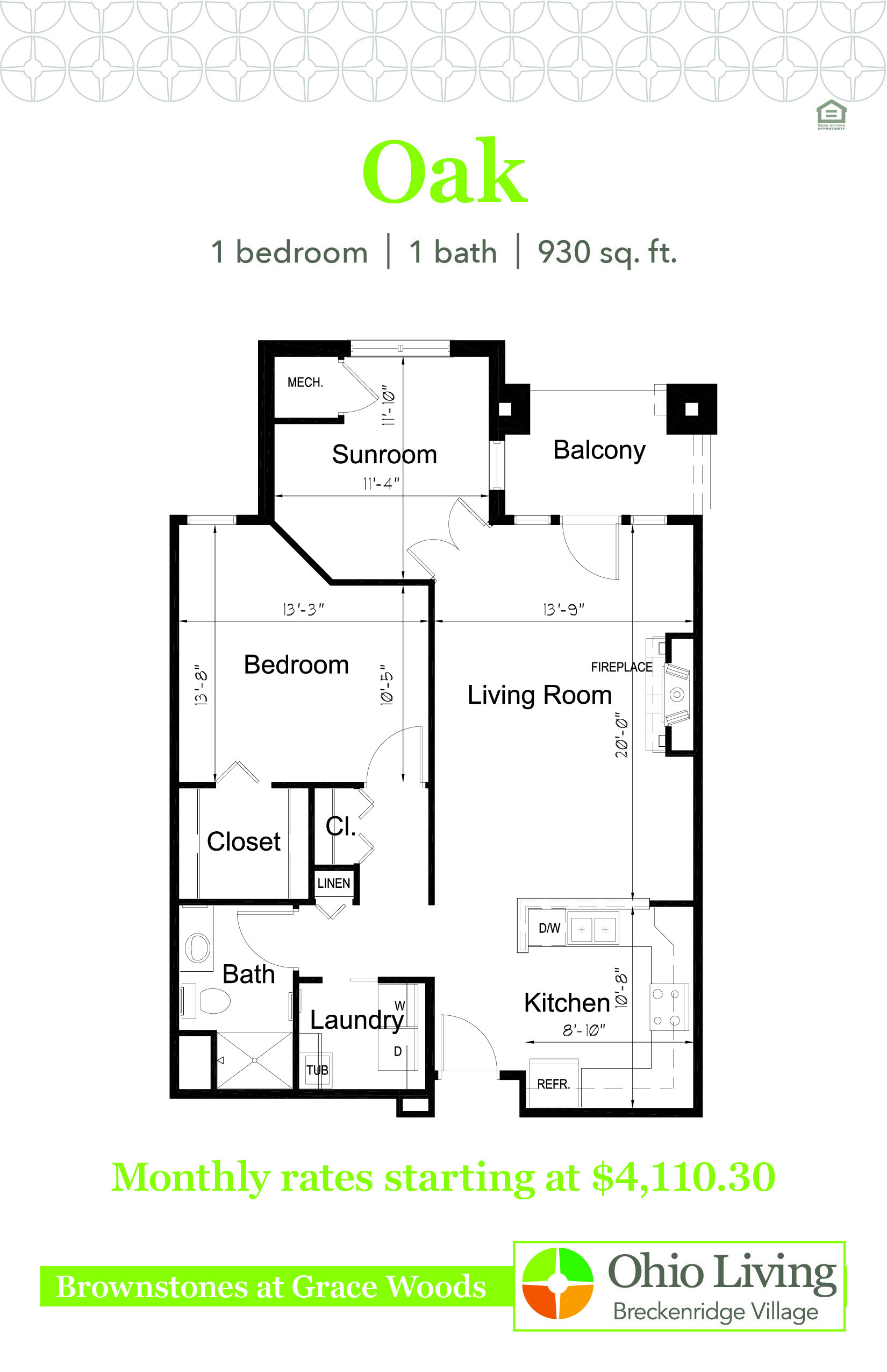 OLBV Brownstones at Grace Woods Floor Plans with Price Oak