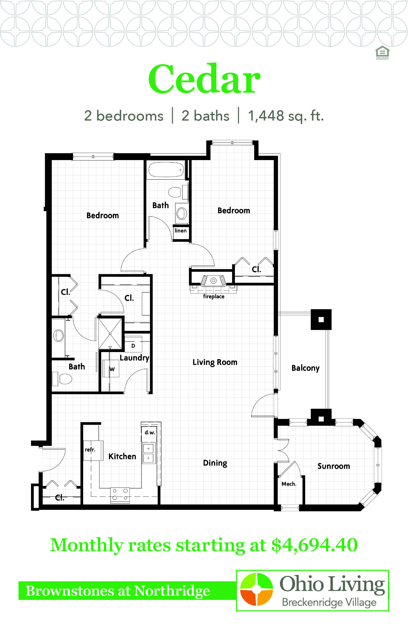 OLBV Brownstones at Northridge Floor Plans with Price Cedar