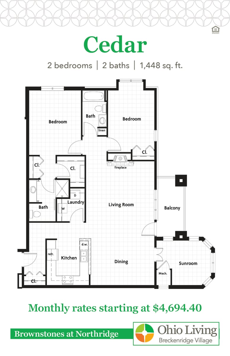 OLBV Brownstones at Northridge Floor Plans with Price Cedar