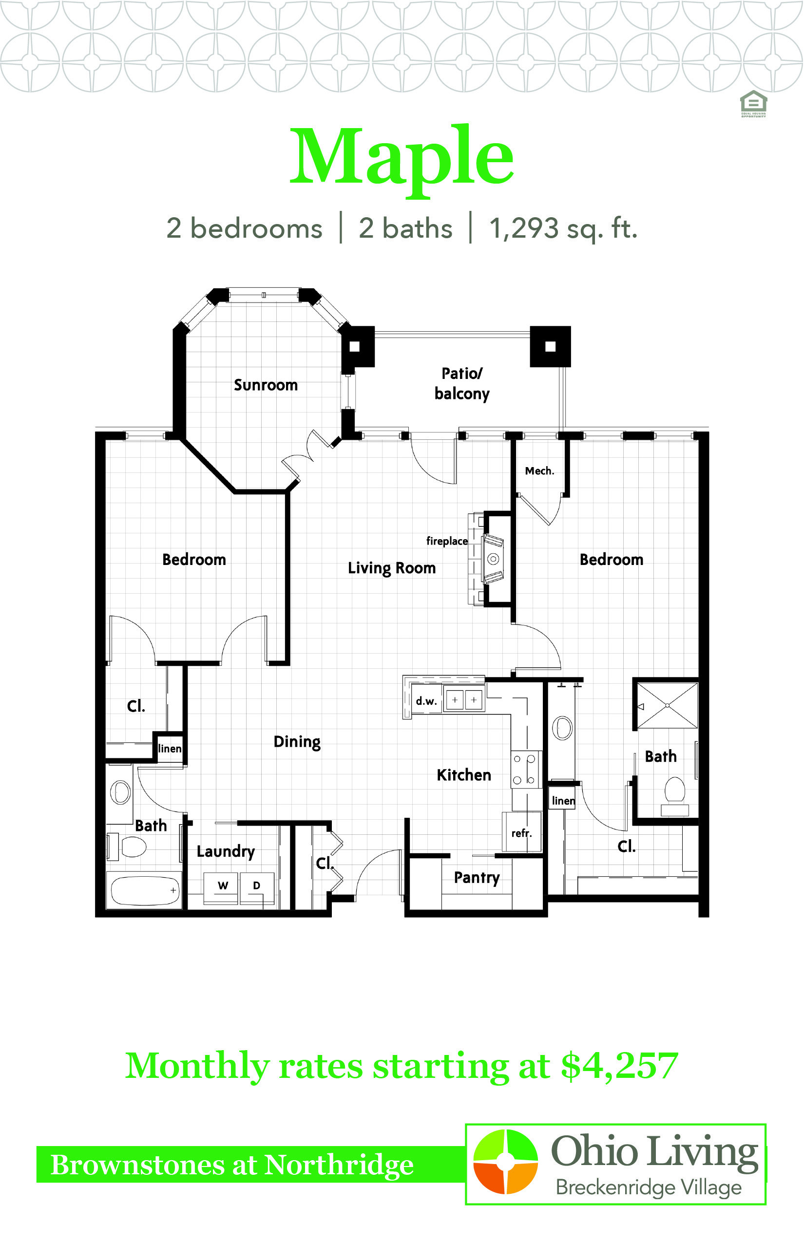 OLBV Brownstones at Northridge Floor Plans with Price Maple