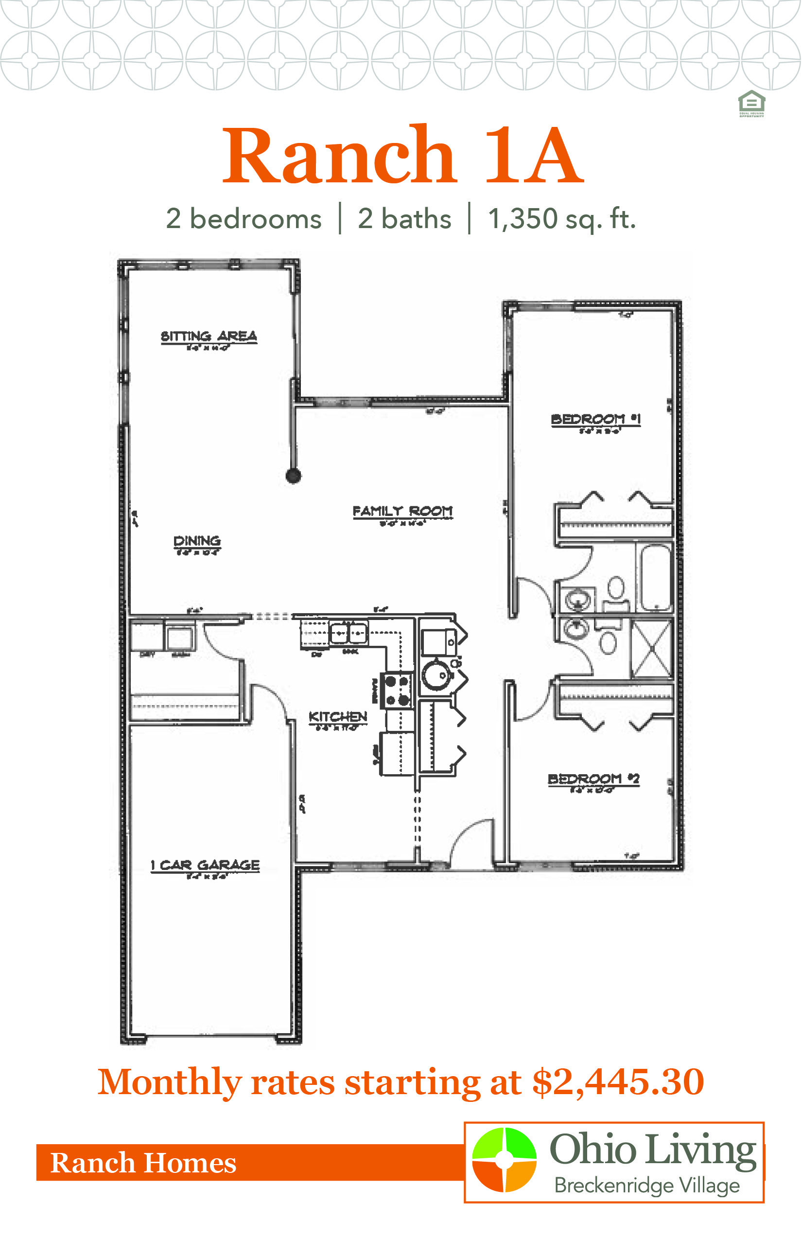 OLBV Ranch Floor Plans with Price 1A