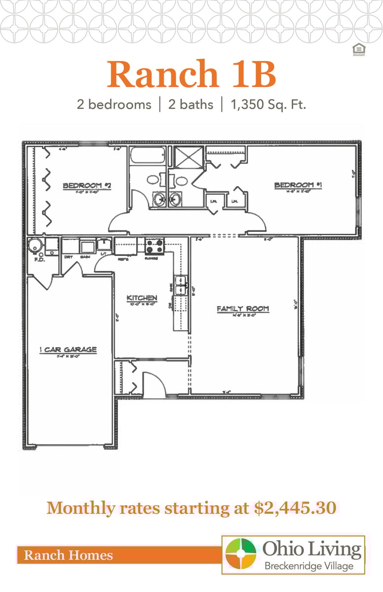 OLBV Ranch Floor Plans with Price 1B