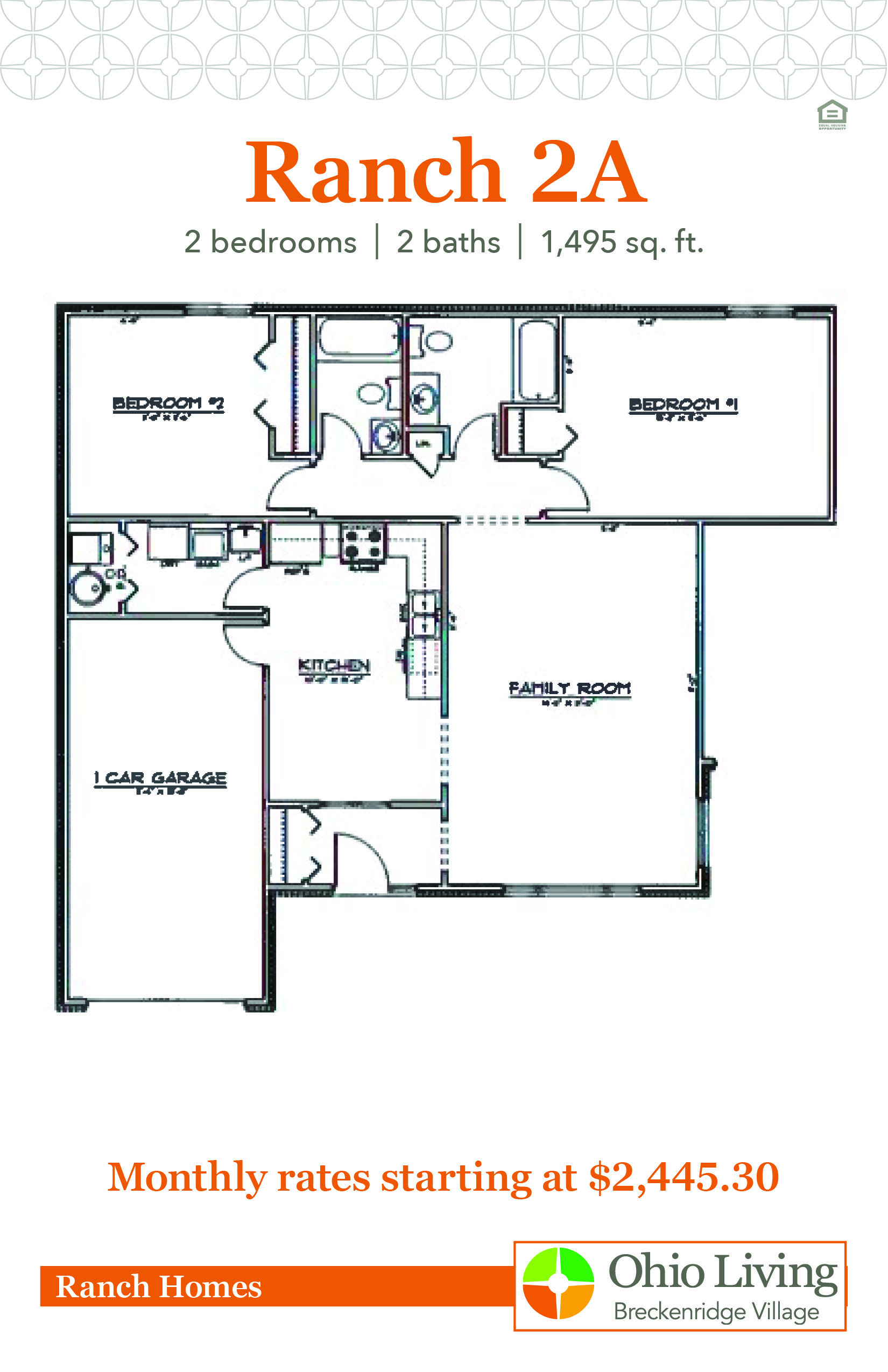 OLBV Ranch Floor Plans with Price 2A