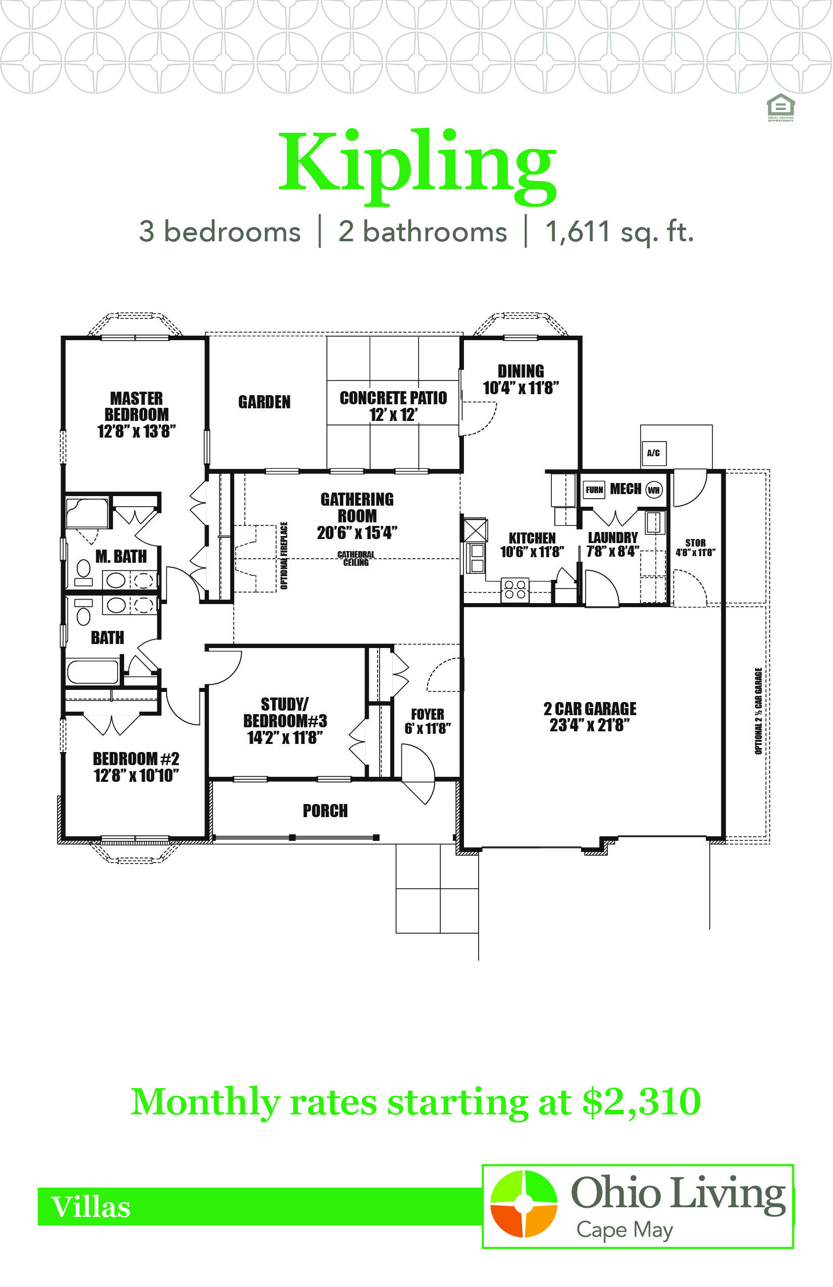 OLCM Villa Floor Plans with Price Kipling