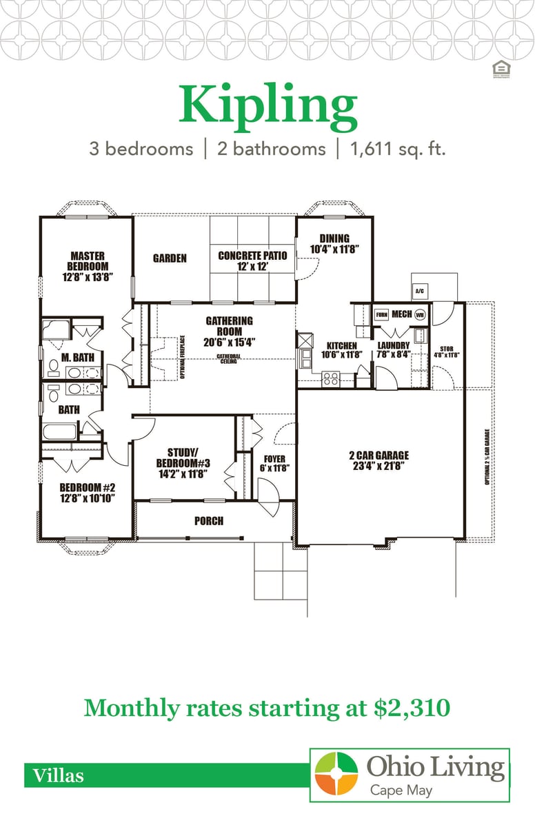 OLCM Villa Floor Plans with Price Kipling