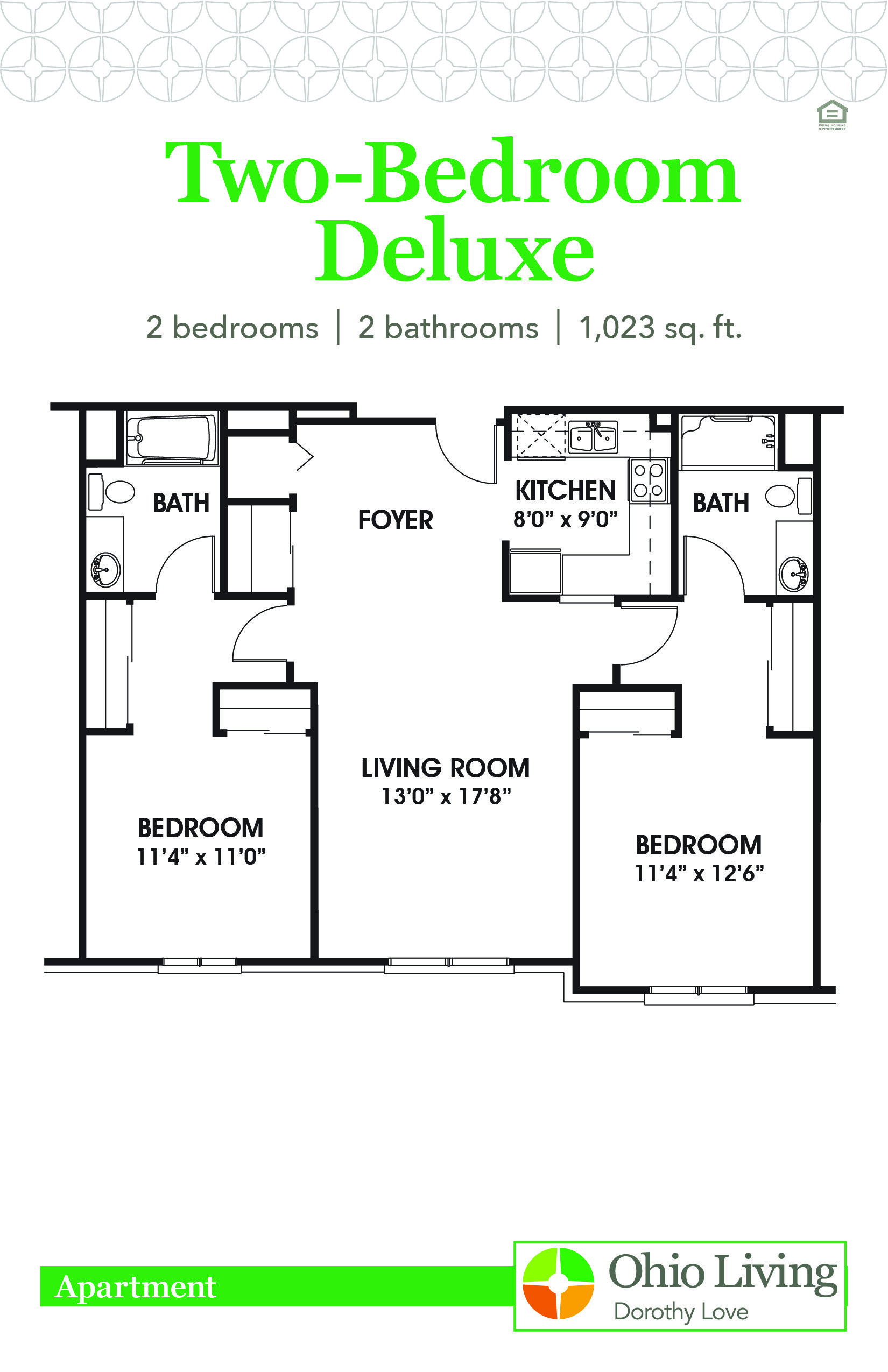 OLDL Apartment Floor Plan 2BR Deluxe
