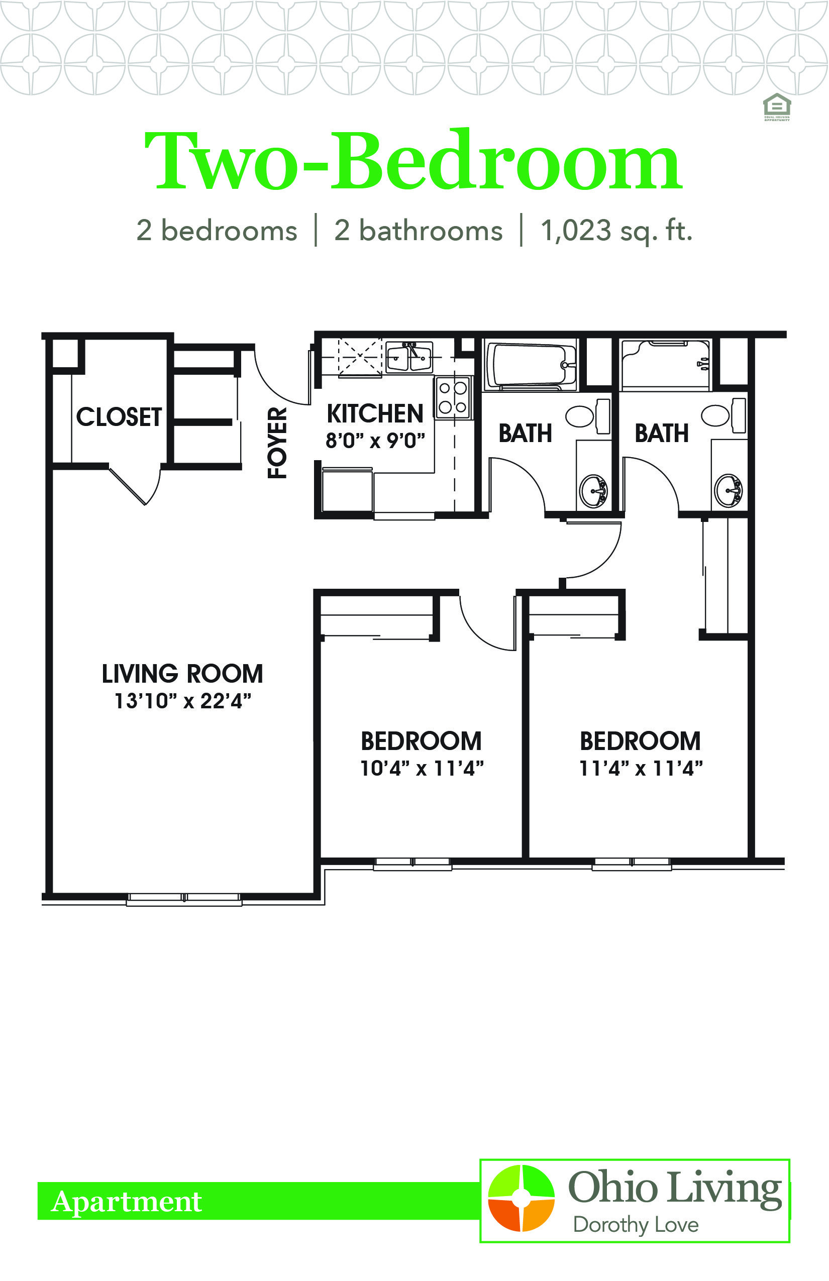 OLDL Apartment Floor Plan 2BR