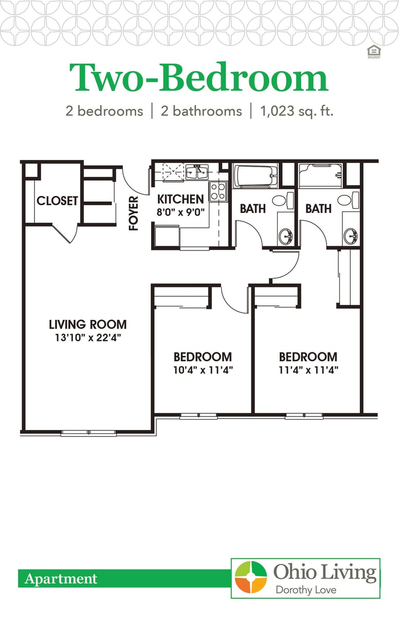 OLDL Apartment Floor Plan 2BR