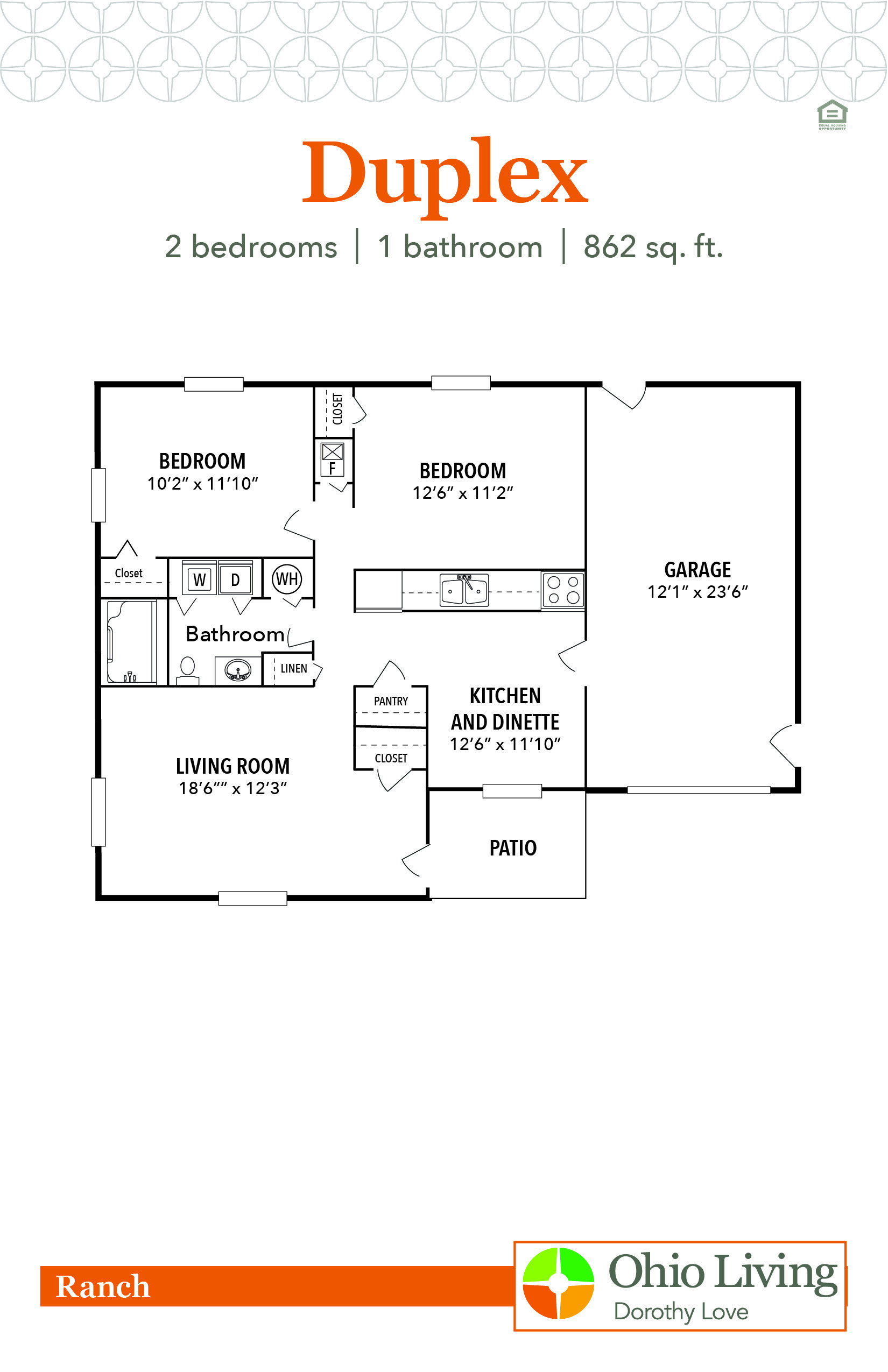 OLDL Ranch Floor Plan Duplex