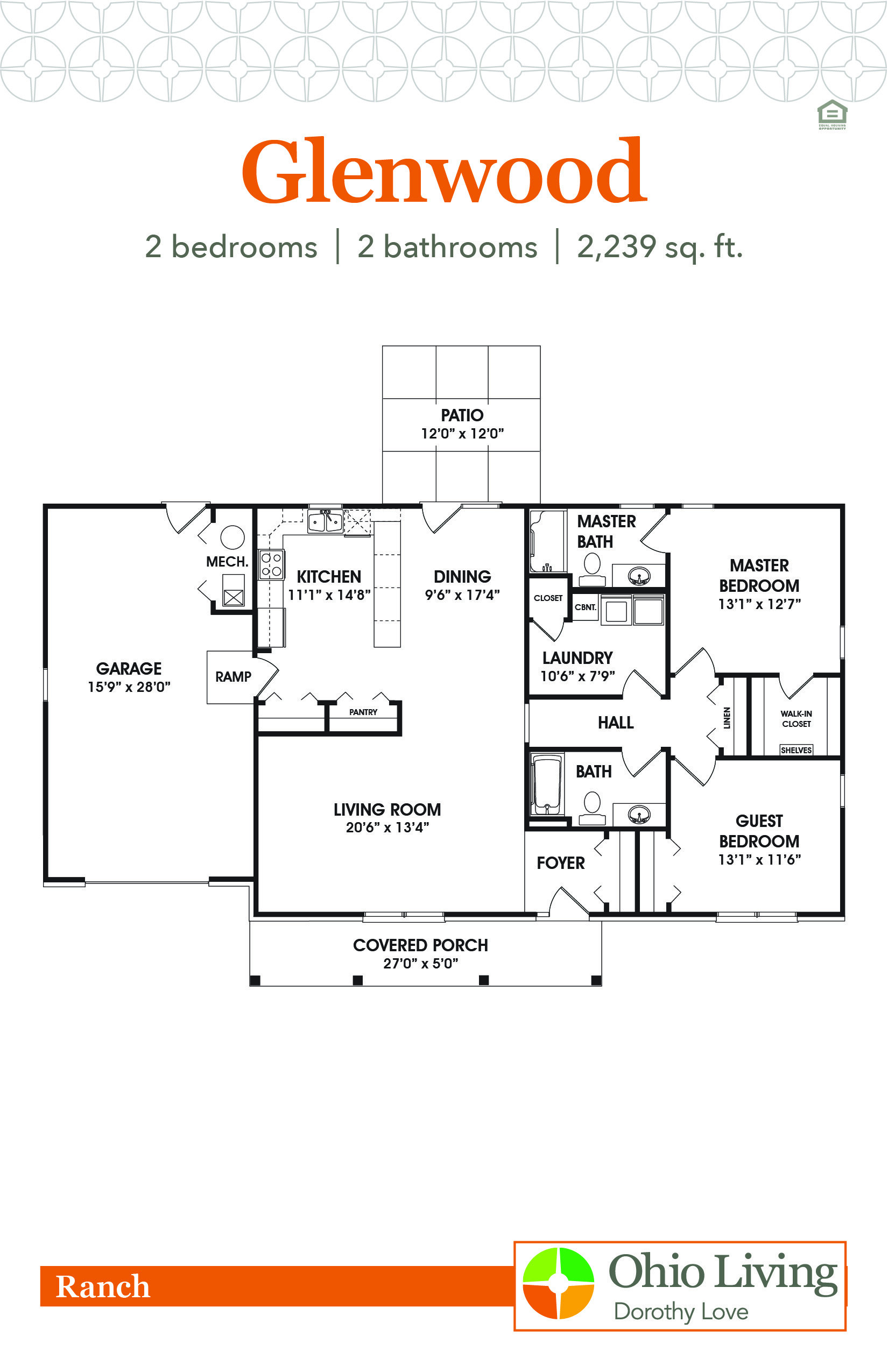 OLDL Ranch Floor Plan Glenwood