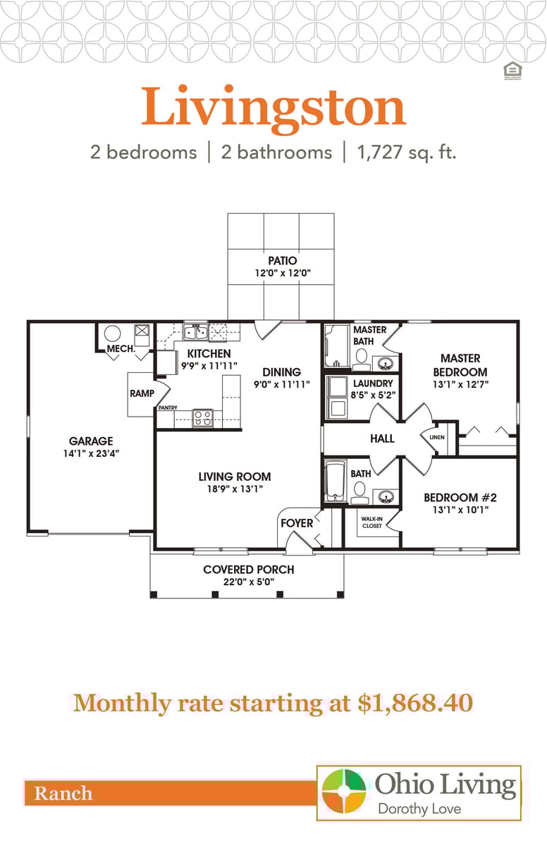 OLDL Ranch Floor Plans with Price Livingston