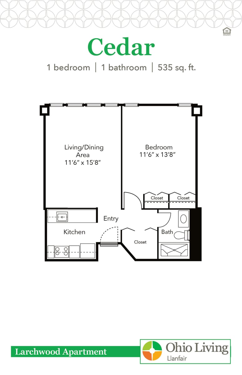 OLLF Larchwood Apartment Floor Plan Cedar