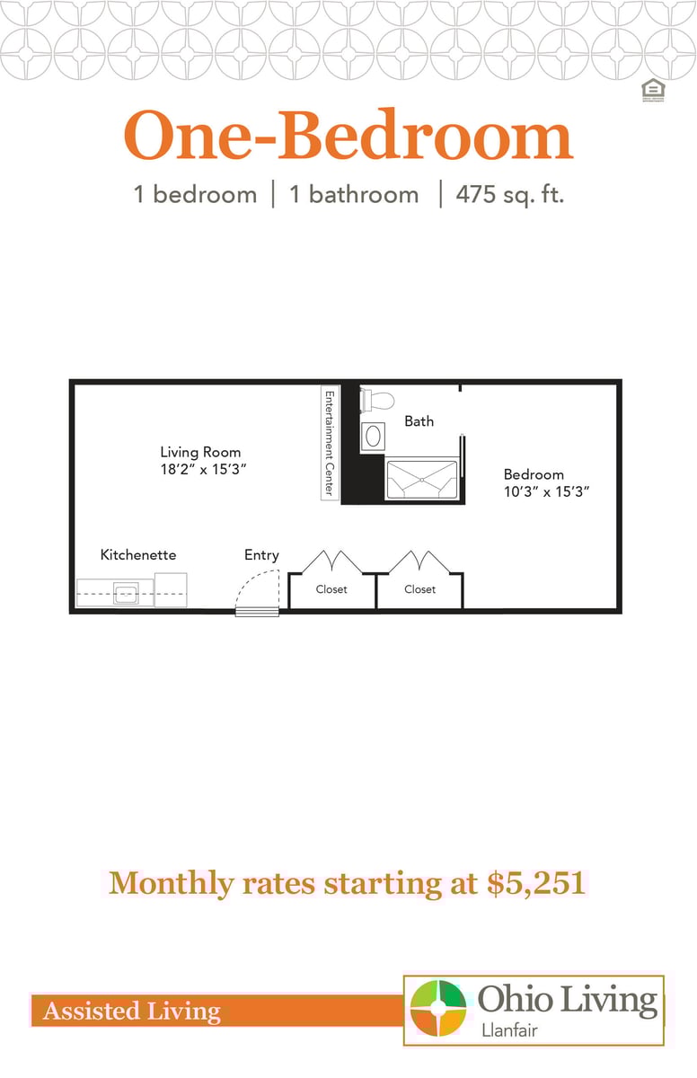 OLLF Assisted Living Apartment Floor Plans with Prices 1BR