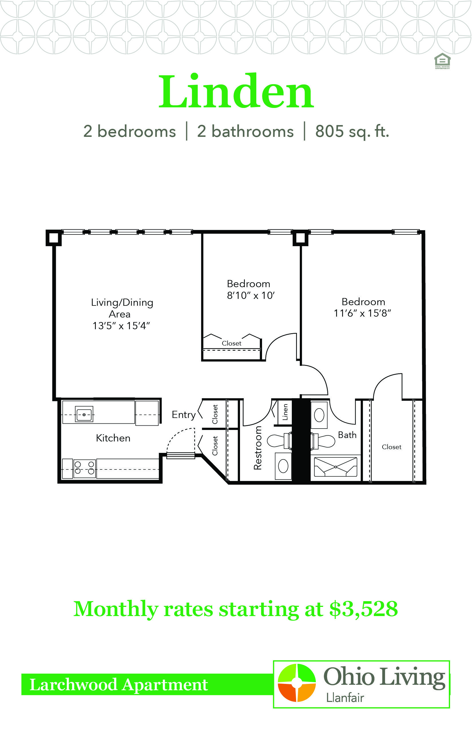 OLLF Larchwood Apartment Floor Plan with Price Linden