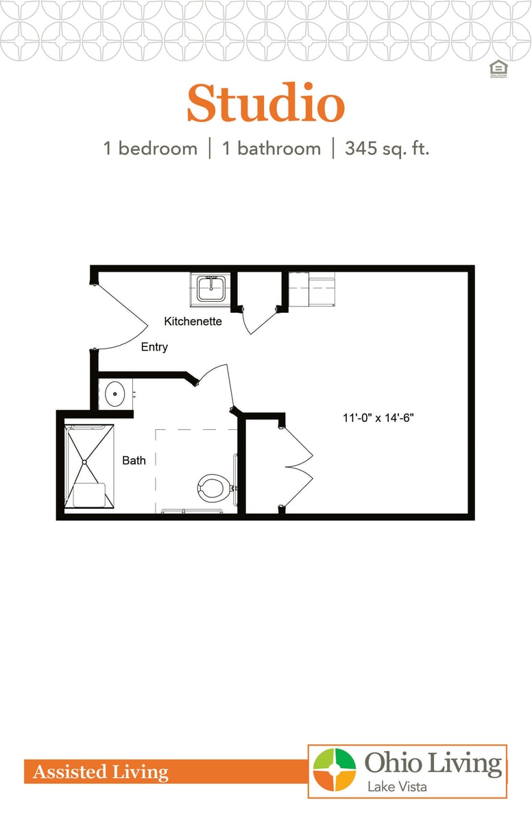 OLLV Assisted Living Floor Plan Studio