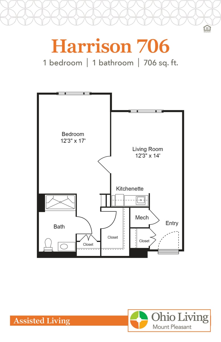OLMP Assisted Living Floor Plan Harrison 706