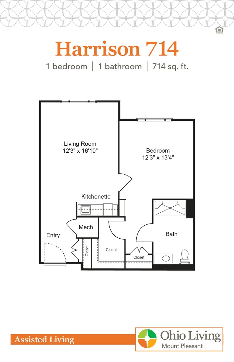 OLMP Assisted Living Floor Plan Harrison 714