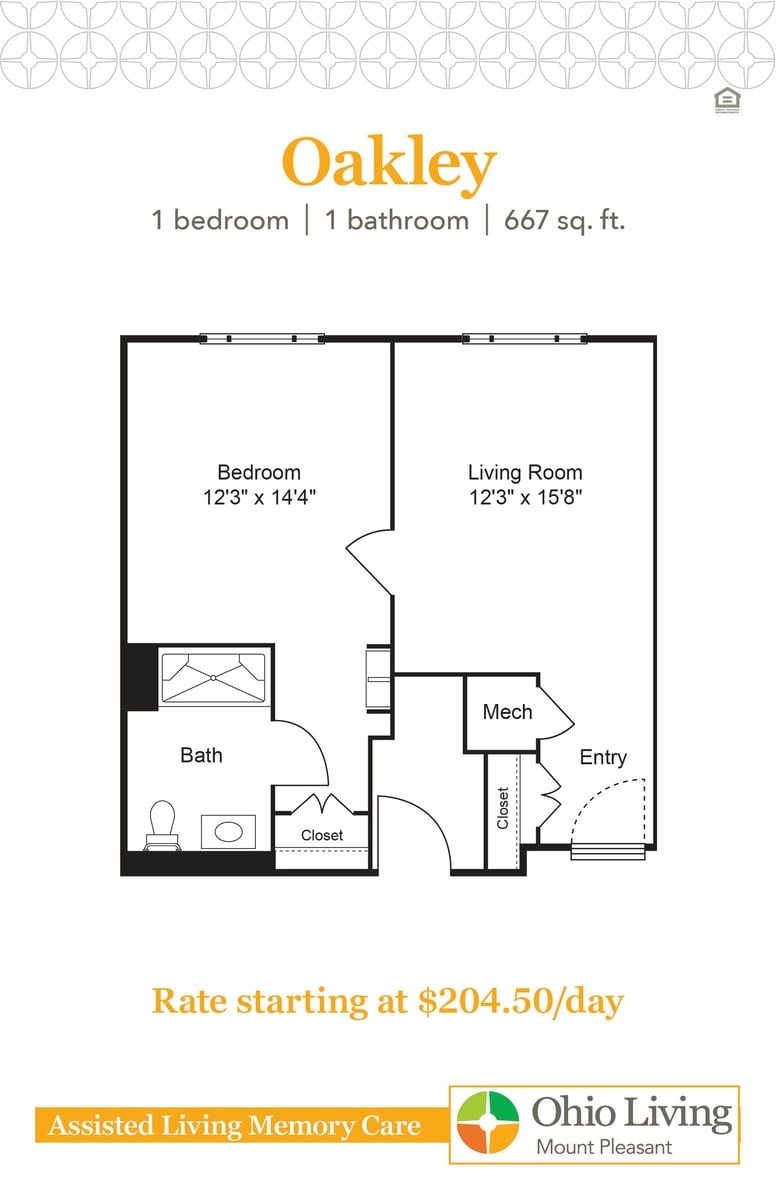 OLMP Assisted Living Memory Care Floor Plans with Price Oakley