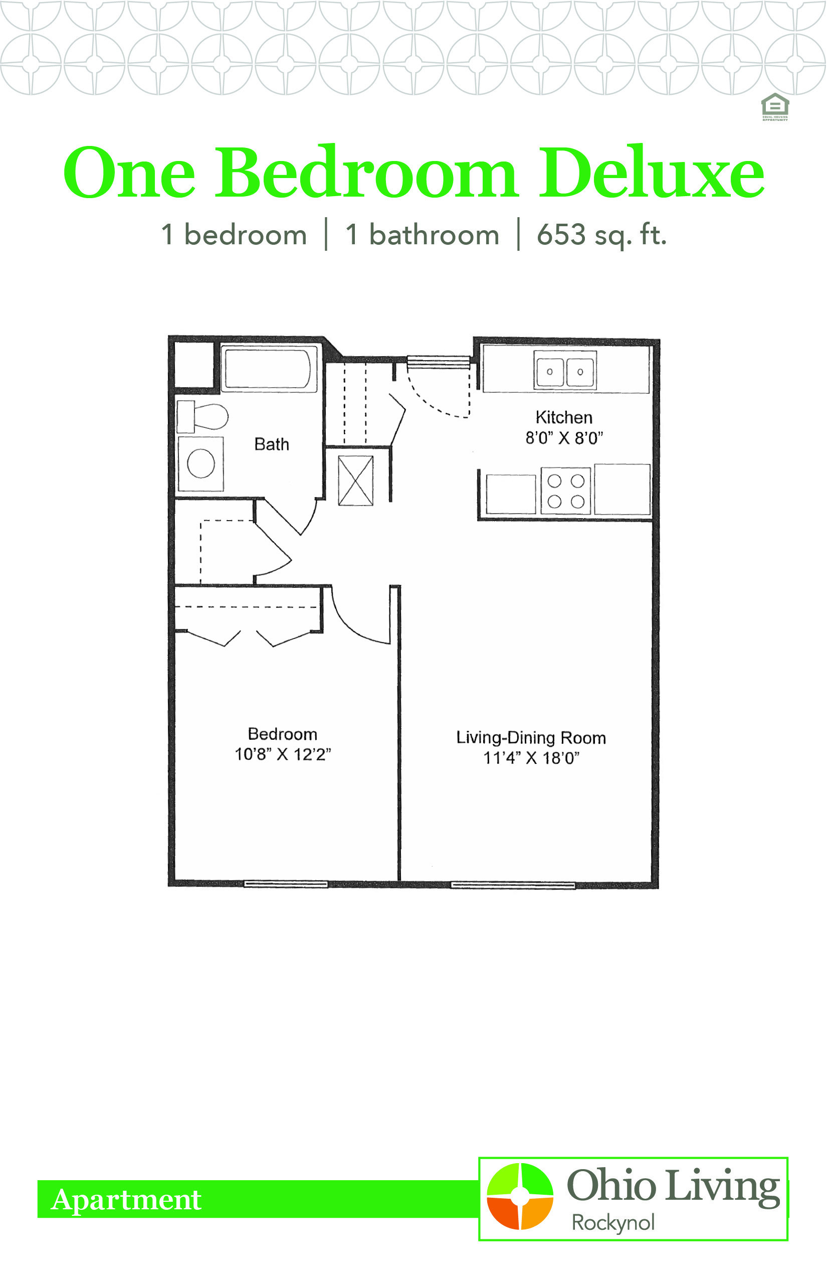OLRN Independent Living Floor Plan 1BR Deluxe