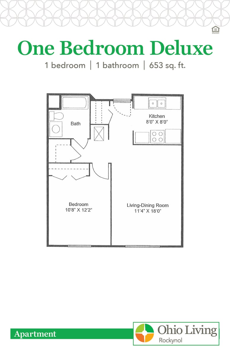 OLRN Independent Living Floor Plan 1BR Deluxe