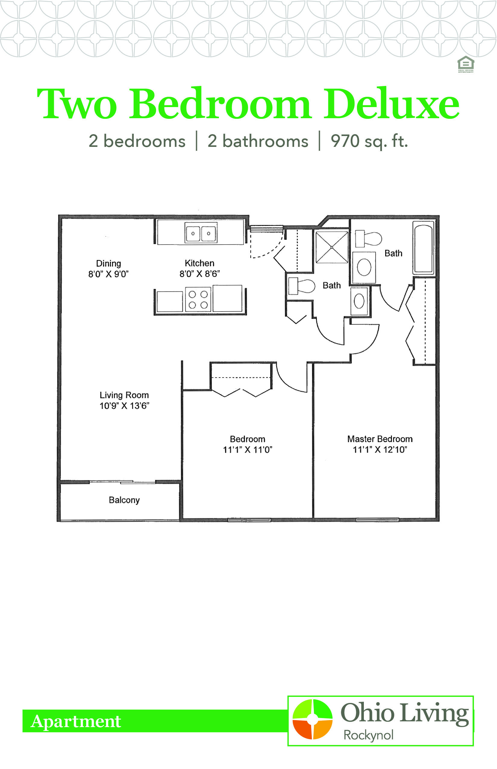 OLRN Independent Living Floor Plan 2BR Deluxe