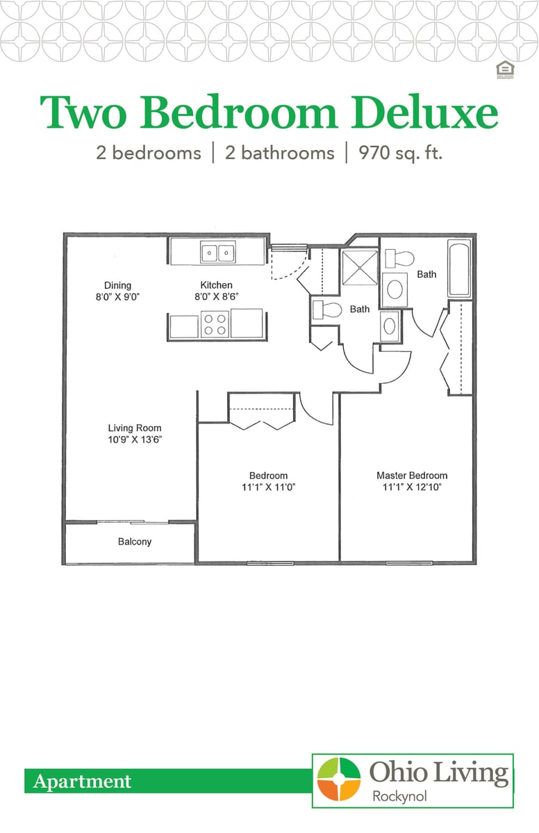 OLRN Independent Living Floor Plan 2BR Deluxe