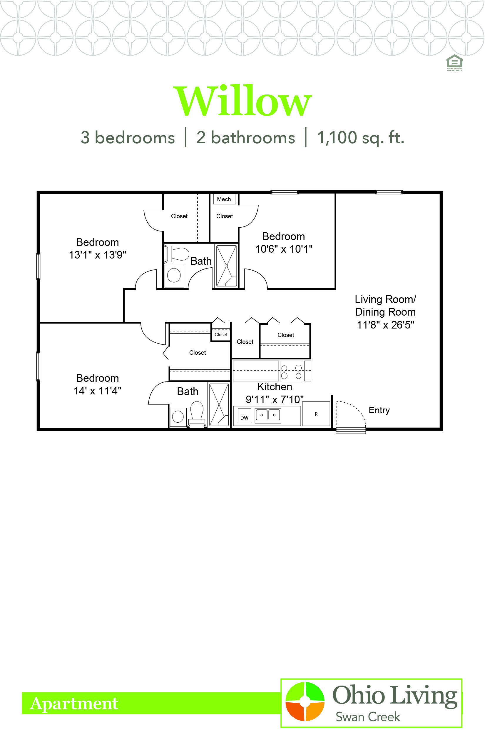 OLSC Apt Floor Plan Willow