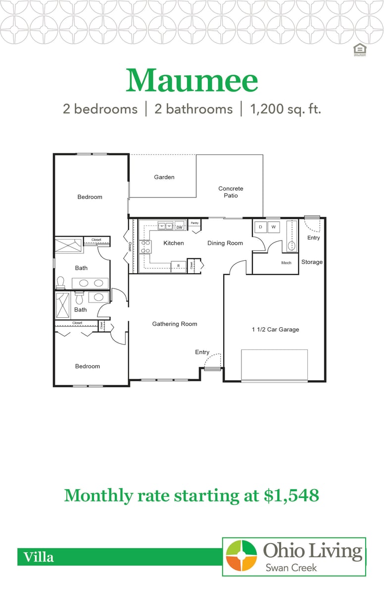 OLSC Villa Floor Plans with Price Maumee