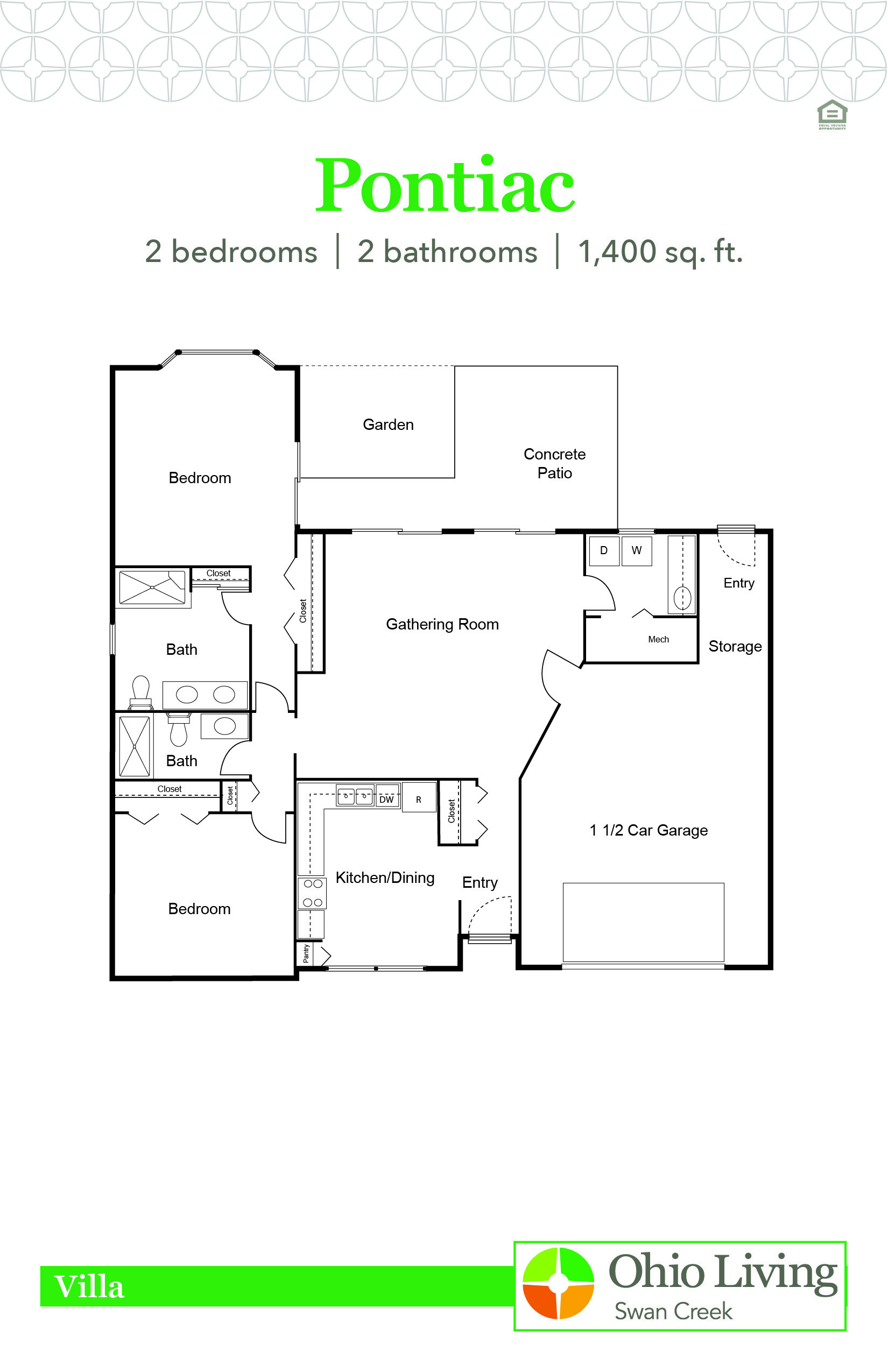 OLSC Villa Floor Plan Pontiac