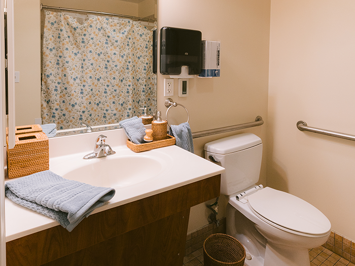 Long-term care private bathroom