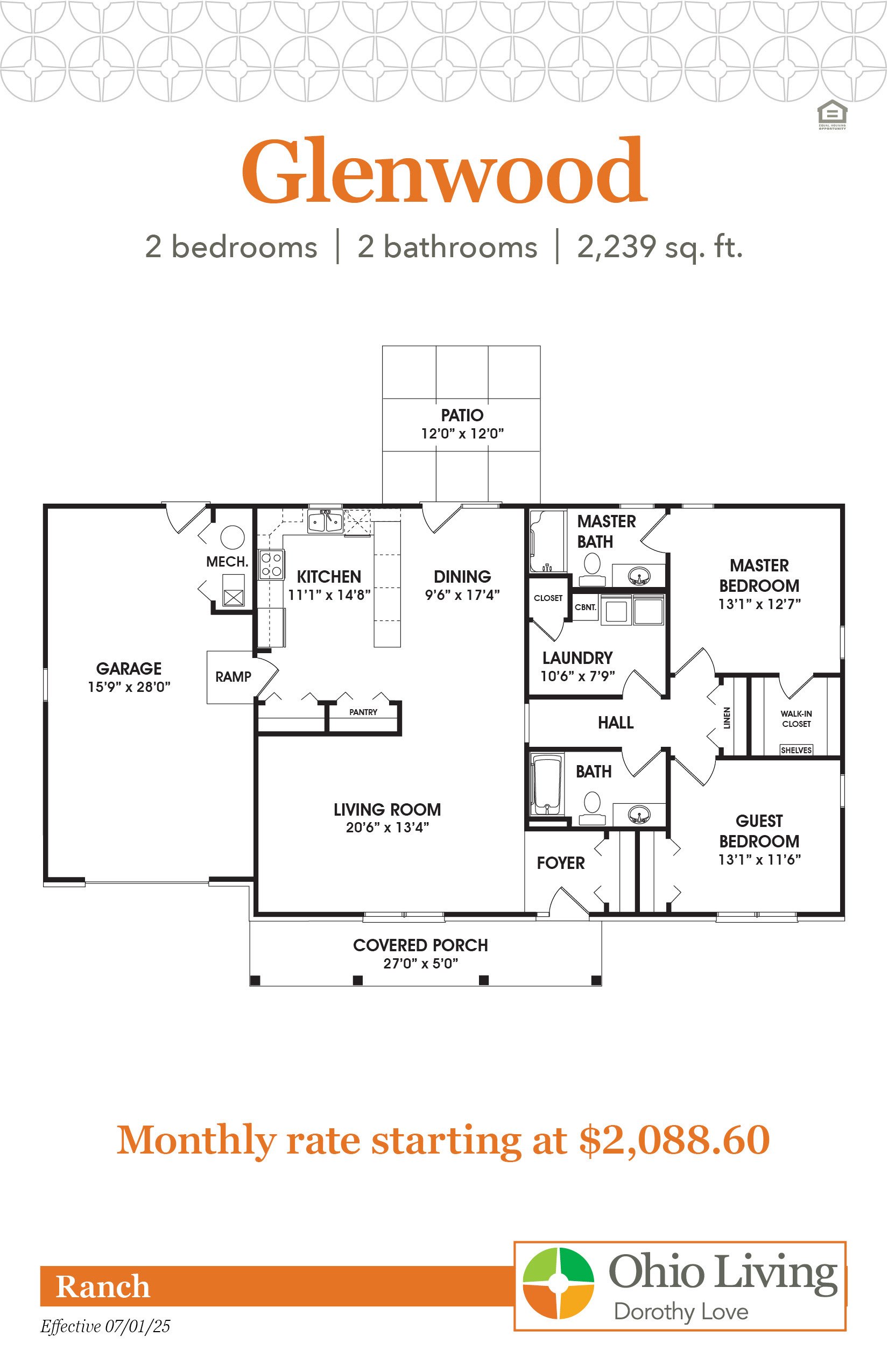 OLDL Ranch Floor Plans with Price Glenwood
