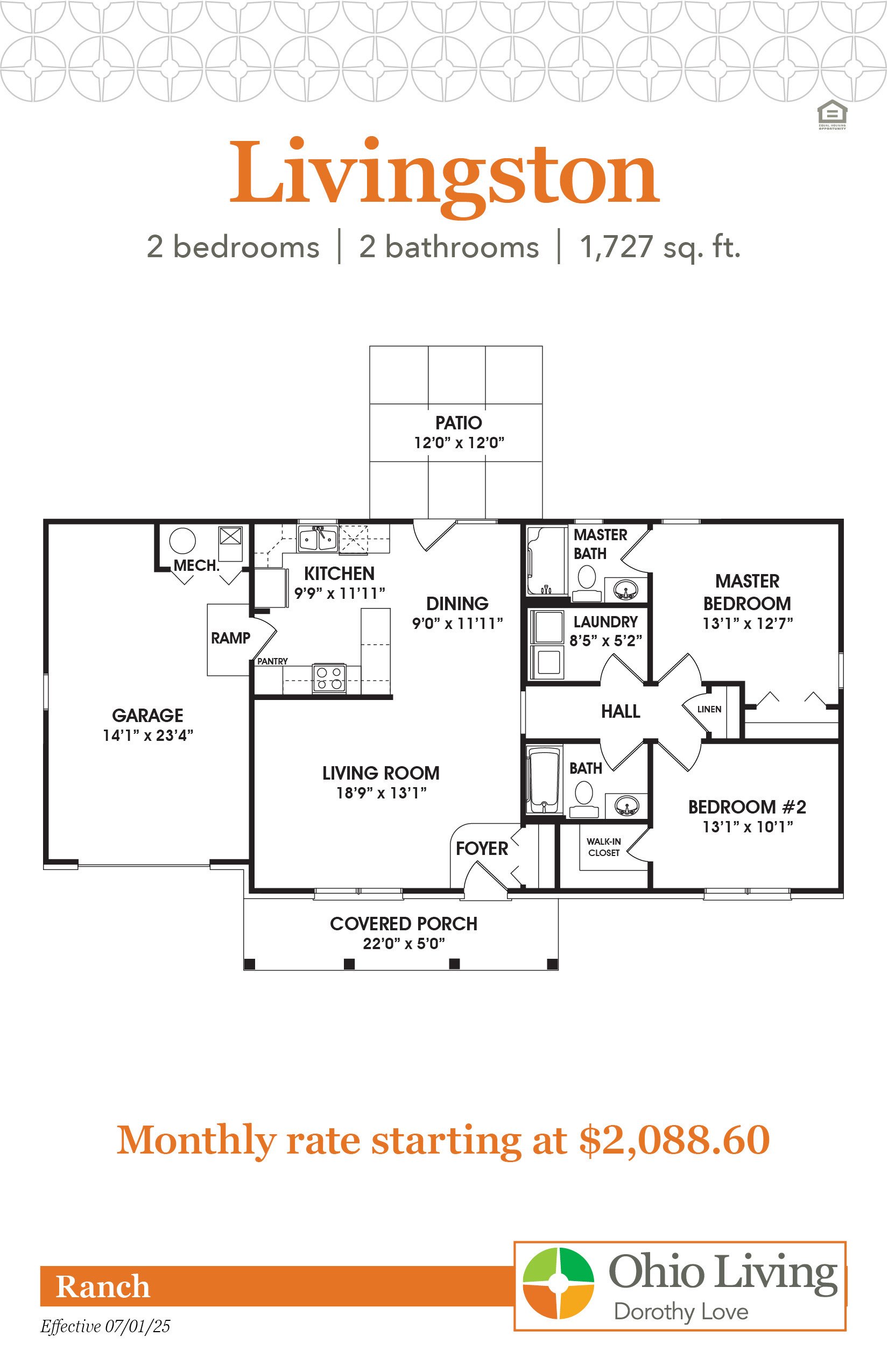 OLDL Ranch Floor Plans with Price Livingston