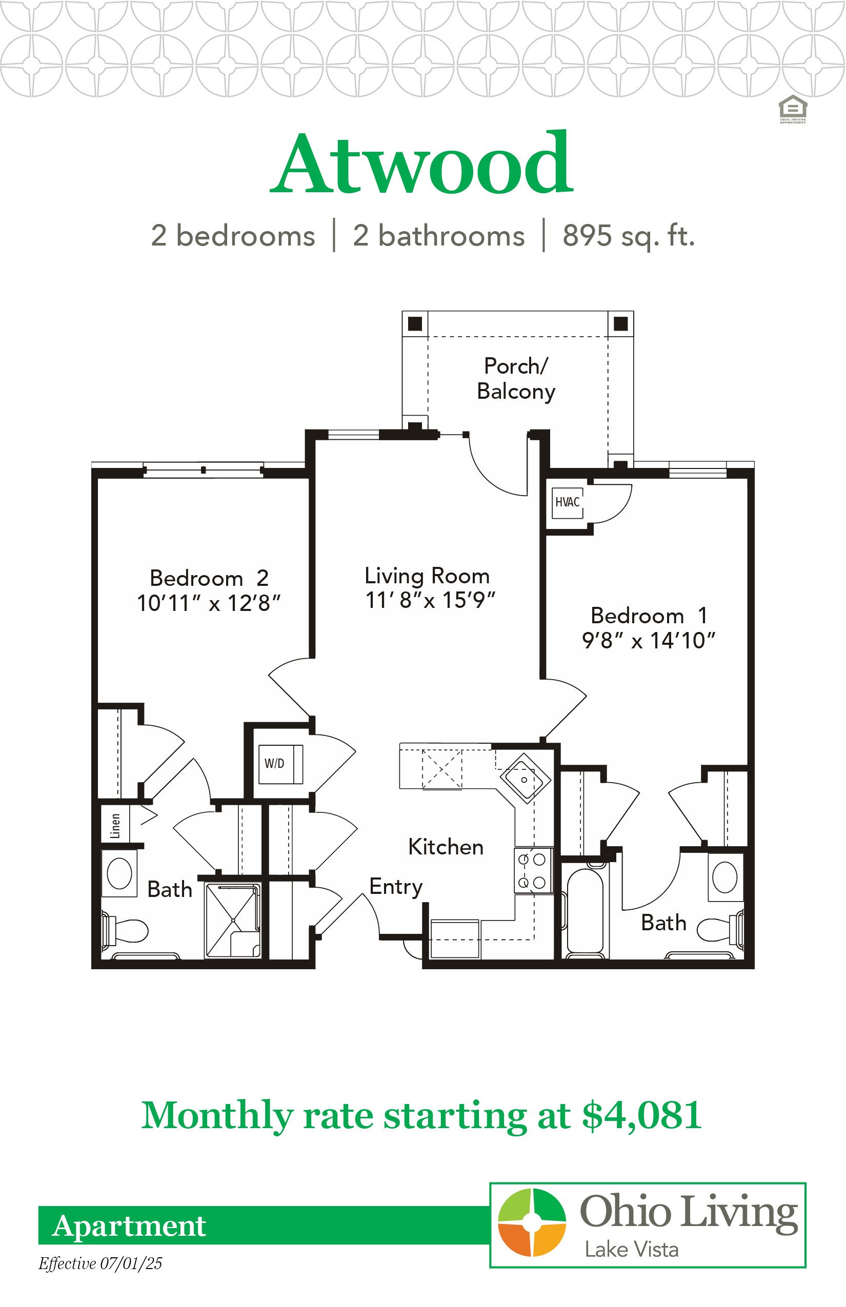 OLLV Apartment Floor Plan with Price Atwood