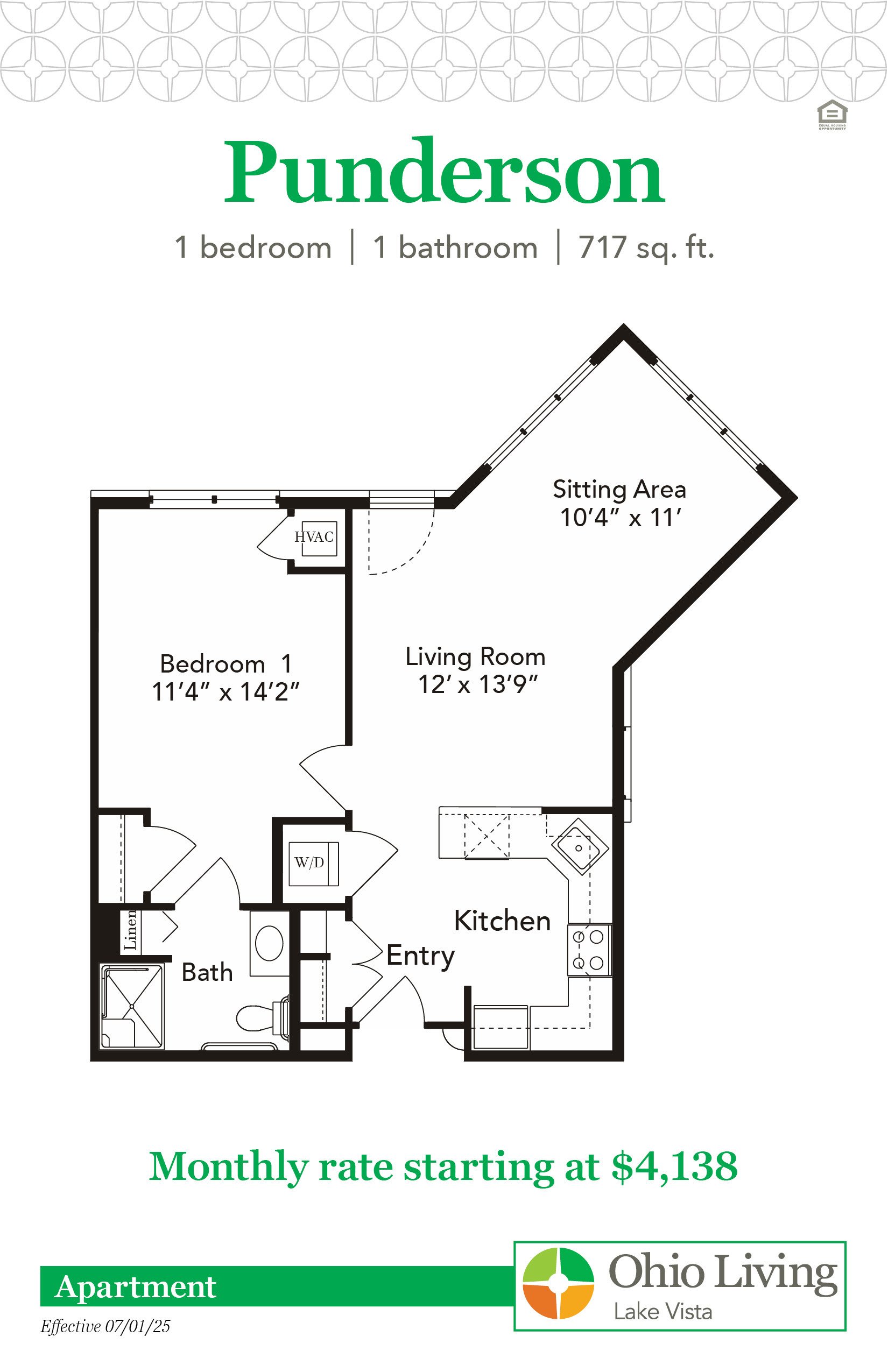 OLLV Apartment Floor Plan with Price Punderson