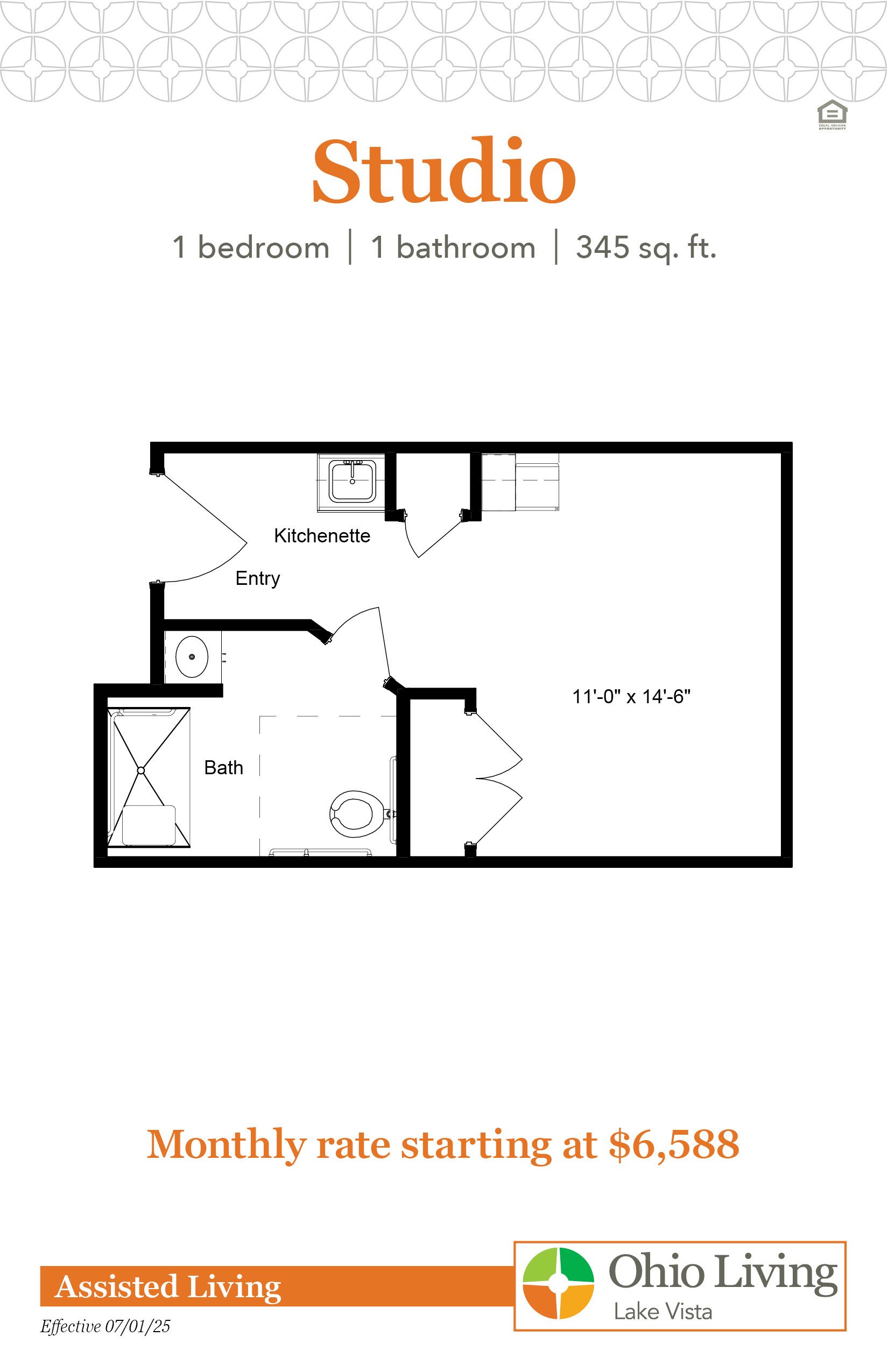 OLLV Assisted Living Floor Plan with Prices Studio