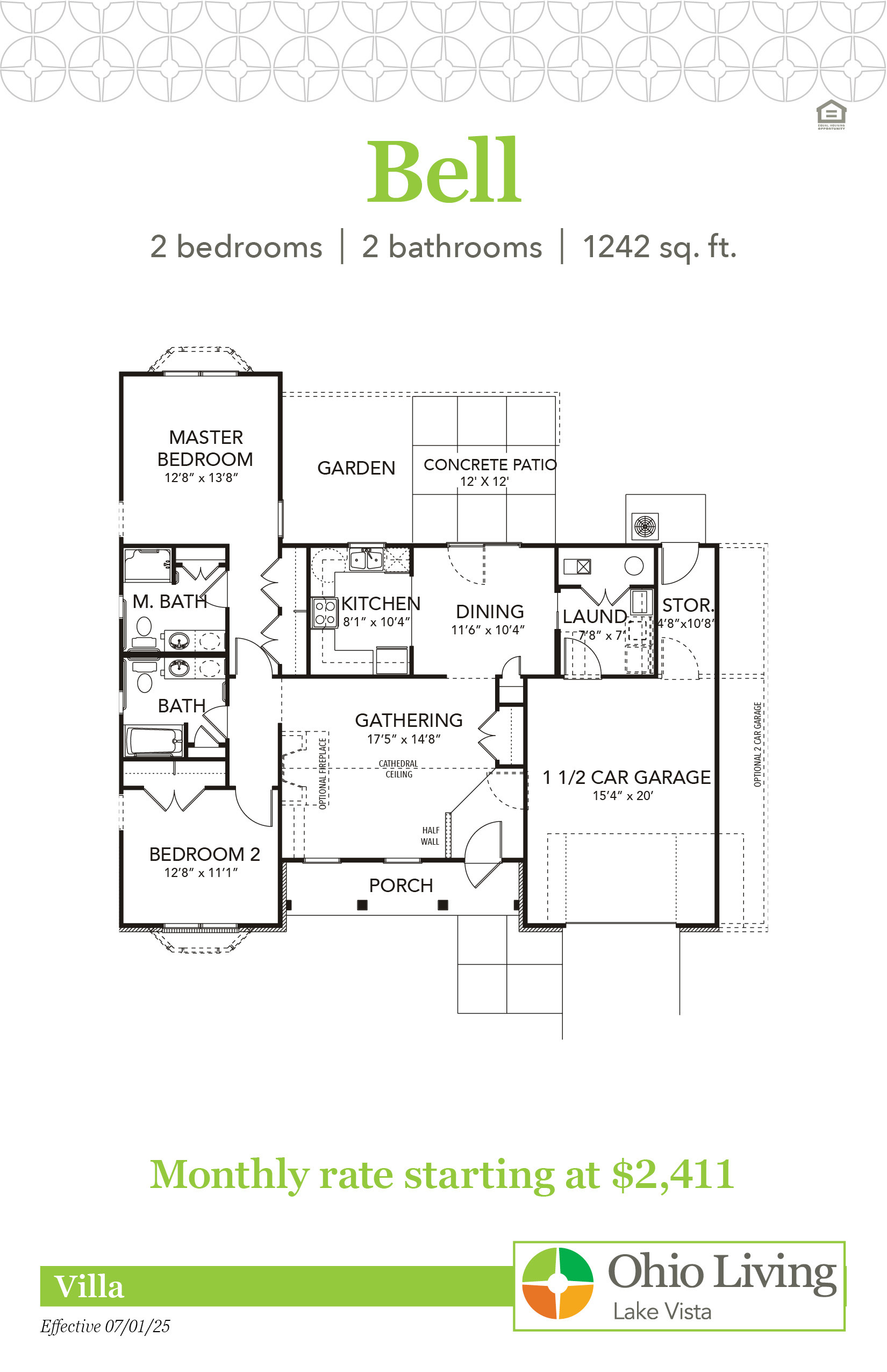 OLLV Villa Floor Plan with Price Bell