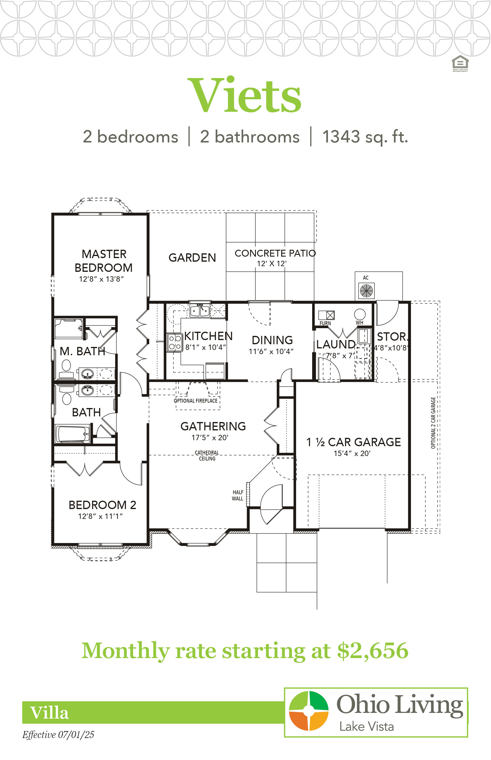 OLLV Villa Floor Plan with Price Viets