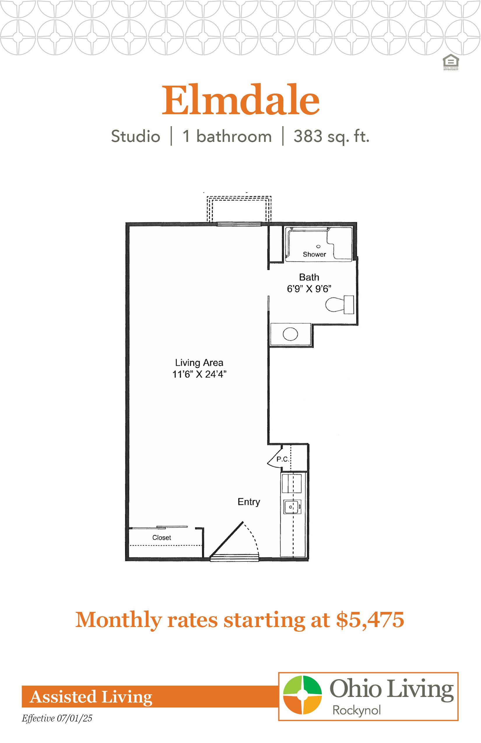 OLRN Assisted Living Floor Plans with Price Elmdale